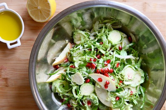 Apple and Pomegranate Brussels Sprouts Salad Apple and Pomegranate Brussels Sprouts Salad