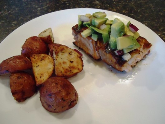 Grilled Salmon with Avacodo Salsa